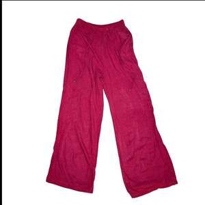 Lillusory Red Linen Blend Wide Leg Pants Women’s S Elastic Waisst